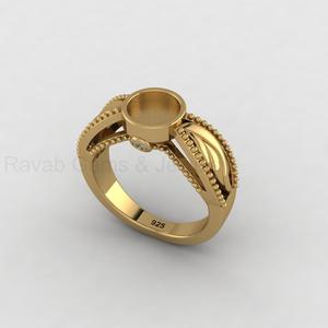 Solid 925 Silver 14k Gold Plated 6mm Round <b>Blank</b> Bezel Cup Designer <b>Ring</b> Cabochon Setting DIY Keepsake Resin CZ Jewelry Findings - Product Image 1