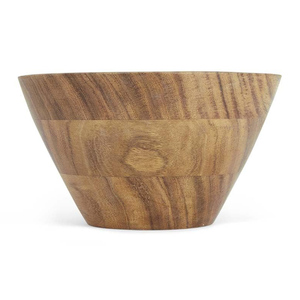 Cuencos de madera de acacia para servir para cocina y mesa de comedor Cuencos de madera decorativos impresos Aperitivos y postres Cuenco con estampado floral verde - Product Image 3