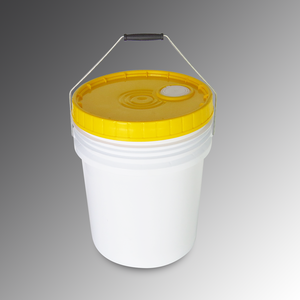 Seau en plastique rouge avec couvercle hermétique, conteneur de stockage alimentaire cylindrique de qualité alimentaire, 5 gallons, matériau PP, finition brillante - Product Image 4