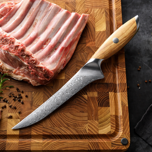 Nuevo Diseño Cuchillo de Cocina Profesional de Acero de Damasco de 7 Pulgadas con Mango de Madera de Olivo Japonés, Personalizado, Ecológico y de Alto Brillo - Product Image 3