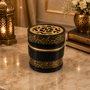 Handcrafted Black Resin Bakhoor Incense Burner Designer Arabic Oud Holder For Ramadan <b>Eid</b> Festive Luxury Home Decor <b>Gift</b> <b>Box</b> - Product Image 6