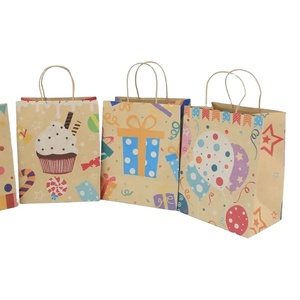 Wholesale Luxury White <b>Black</b> Brown Gift Bags Custom Kraft Paper Shopping Bag With Your Own Logo - Product Image 1