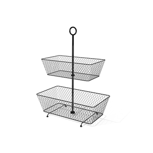 Iron <b>Wire</b> Storage <b>Basket</b> Set Rectangle <b>Stackable</b> with Handle for Neatening and Multi-Purpose Use - Product Image 4
