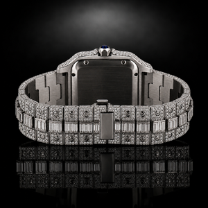 Reloj Mecánico de Movimiento Automático Cuadrado con Esfera Romana de Alta Calidad Estilo Hip Hop, Completamente Adornado con Diamantes VVS Moissanite - Product Image 5