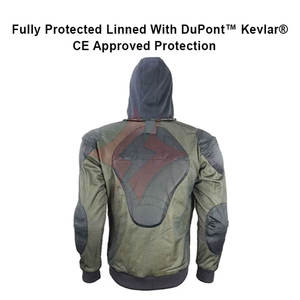 Sweat à capuche en polaire pour moto sur mesure pour hommes, style urbain épais, sweat à capuche pour motards avec protection blindée CE - Product Image 3