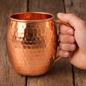 Taza de Cobre Martillada a Mano con Asa de Diseño Único, Taza Moscow Mule, Compra al por Mayor para Suministro a Restaurantes y Hoteles - Product Image 2