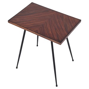 Handcrafted Teak Wood <b>Side</b> <b>Table</b> with <b>Black</b> Metal Legs | Wholesale from India - Product Image 4