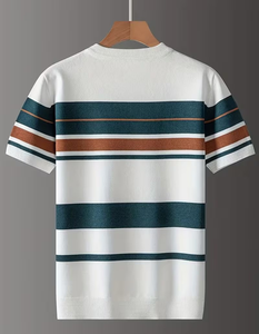 เสื้อยืดเด็กผู้ชาย แขนสั้น คอกลม ลายทางสีสันสดใส ดีไซน์ทันสมัย ใส่สบายสำหรับฤดูร้อน ผลิตจากโพลีเอสเตอร์/คอตตอน 180 กรัม ผลิตในบังกลาเทศ - Product Image 3