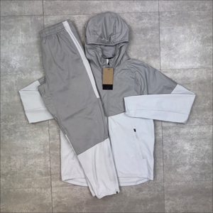 Unisex Printed Breathable Hooded Windbreaker <b>Jacket</b> Full Sleeve Color Blocking Lightweight Polyester Spring Sporty Zipper <b>Fly</b> - Product Image 2
