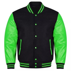 Nouvelle veste bomber en laine pour homme, écologique, imperméable, épaisse, d'hiver, style universitaire, noire, avec lettrage, manches longues, 2026 - Product Image 1