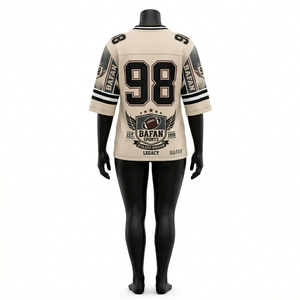 Maillot de football pour femmes 180 Micro Mesh Polyester Crème Noir Marron Panneaux aux manches Sublimation Logo personnalisé Maillot de football pour femmes - Product Image 4
