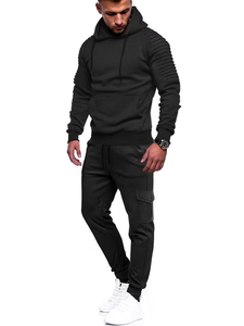 Men's 2-Piece Winter Tracksuit Set Pullover Hoodie Sweatsuit 100% Cotton Quick Dry Casual Jogging Athletic Drawstring Sports - Product Image 2