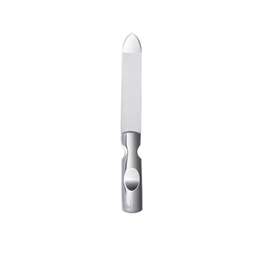 Mini Lima de Uñas de Doble Cara de Acero Inoxidable con Estuche de Cuero para el Cuidado de las Uñas, Diseño Clásico, Reutilizable, Grano 80/100 - Product Image 2