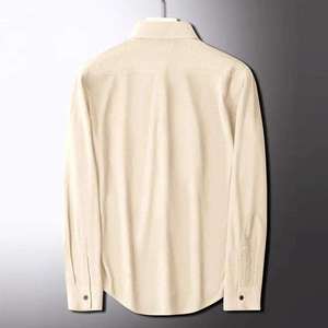 Camisa de Vestir para Hombre, de Poliéster y Algodón, Manga Larga, Cuello Mao, Color Sólido, Transpirable, Informal de Negocios, para Oficina - Product Image 6