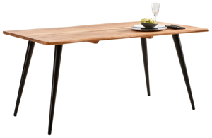 Mesa de Comedor Cuadrada de Madera de Acacia Sólida Hecha a Mano, Ecológica, con Patas de Metal, Diseño Moderno para Hogar, Cocina, Restaurante - Product Image 2