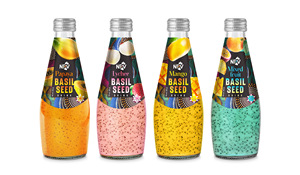 Proveedor, Muestra Gratuita, Diseño Gratuito, OEM, Botella de 290 ml, Bebida de Semillas de Albahaca, Agua de Coco, Sabor a Papaya - Product Image 3