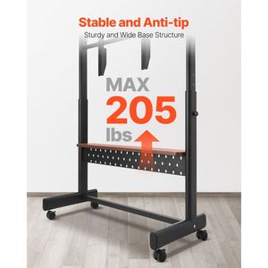 Supporto TV Mobile Regolabile in Altezza con Ruote per Schermi da 55-100 Pollici, Carrello Portatile per Monitor con Vassoio da 205L, Supporti e Carrelli per TV - Product Image 4