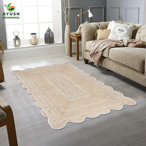 Alfombra hecha de material 100% de yute trenzado con borde suave, alfombras personalizables para sala de estar y dormitorio. - Product Image 4