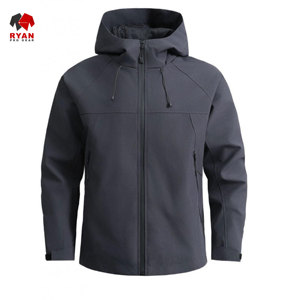 แจ็คเก็ตซอฟต์เชลล์แบบสั่งทำพิเศษสำหรับผู้ชาย ยี่ห้อ Ryan Pro Gear  พร้อมซิปปิดและโลโก้สั่งทำ  ทรงปกติ ดีไซน์แบบ OEM - Product Image 4