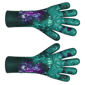 Guantes de portero de nuevo estilo con contacto frontal de látex, impresión por sublimación en el dorso de la mano, corte híbrido con inyección de silicona y correa extraíble. - Product Image 5