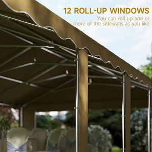 "40FT X 20FT Party <b>Tent</b> with Removable Sidewalls & 12 Windows Brown Outdoor <b>Canopy</b> for Wedding Events & BBQs" - Product Image 5