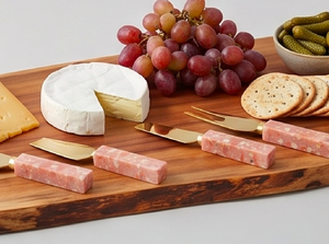 <b>Cheese</b> <b>Knife</b> <b>Set</b> With Pink Marble Resin Handle Gold Metal Blades Durable Dishwasher Safe For Kitchen Use And Hotel Use - Product Image 6