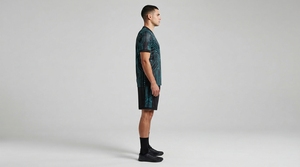 Conjunto de Camiseta de Fútbol para Hombre, Color Negro y Verde Azulado, Estampado Geométrico, Manga Corta, Absorbe la Humedad, Ajuste Atlético, Uniforme para Todas las Temporadas - Product Image 4