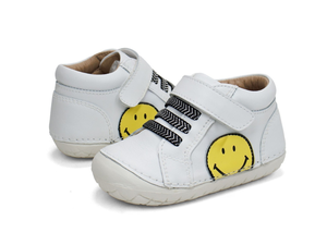 Chaussures de marche blanches pour bébé, baskets à lacets pour tout-petits, semelle antidérapante, tige en cuir, soutien de la voûte plantaire, légères pour le printemps et l'automne - Product Image 5