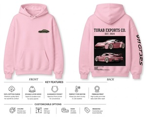 Sweat à capuche unisexe en molleton 100% coton, coupe ample et oversize, style streetwear, imprimé voiture de course rétro personnalisé, grammage lourd 380 GSM - Product Image 2