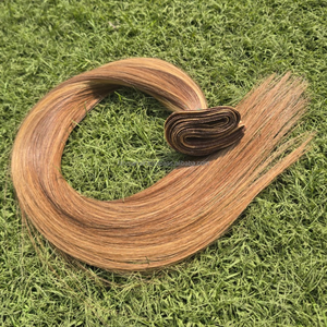 Extensions de cheveux à trame doublement étirée Super Double Drawn, 24 pouces, lisses, en cheveux humains Remy indonésiens, couleur naturelle # 4/ # 27 styles de tissage - Product Image 3