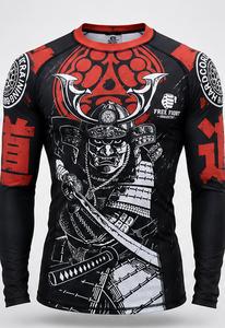 Free Fight Industry Men's Short Sleeve Rash Guard <b>Compression</b> <b>Shirt</b> Quick Dry <b>Black</b> Red Sublimation Print Front Logo - Product Image 2