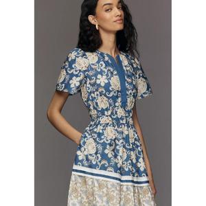 Vestido Maxi Casual Elegante de Algodón 100% Natural de Alta Calidad para Mujer, Corte Ajustado, con Estampado Floral y Manga Corta - Product Image 2