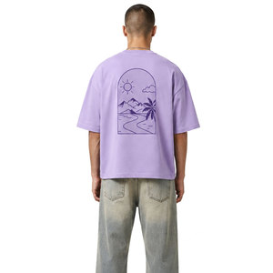 Camiseta de Hombre Estilo Fresco, Corte Cuadrado, Algodón Grueso y Suave, Ajuste Holgado y Relajado, Ropa Casual Urbana para la Moda Diaria Moderna - Product Image 2