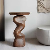 Table d'appoint en fer antique pour la décoration du salon et de la chambre, avec finition artisanale traditionnelle, meubles écologiques pour la maison