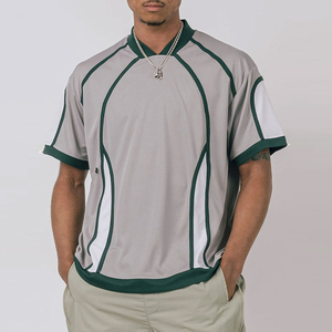 เสื้อเจอร์ซีย์อเมริกันฟุตบอลชาย สีดำ คอวี แขนสั้น ลายทาง ระบายเหงื่อได้ดี ทรงหลวม สวมใส่สบาย สำหรับผู้ใหญ่ - Product Image 5