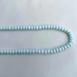 Collar de cuentas de ópalo azul liso de 7mm y 8mm, tipo rondel, de 16 pulgadas de longitud, al por mayor, para joyería - Product Image 3