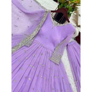 Designer Fully Stitched Evening <b>Dress</b> <b>Party</b> Wear Gown with Dupatta Exquisite for Special Occasions - Product Image 6