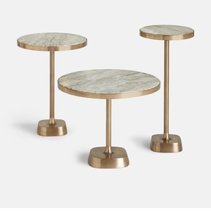 Mesa de Cóctel de Aluminio de Alta Calidad, Mueble de Primera Calidad con Detalles Metálicos, Mesa Auxiliar para el Hogar, Hotel, Vino y Bebidas, Latón - Product Image 6