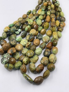 Perles ovales facettées en turquoise tibétaine naturelle, 13-20 mm, environ 14 pouces, perles de pierres précieuses en vrac pour les acheteurs de bijoux chinois - Product Image 4