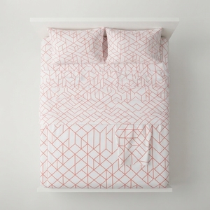 Rosella Bedsheet and 2 <b>pillow</b> in Set Geometric printed 100% Cotton 150tc Grade a All-Season - Product Image 4