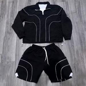 Conjunto Deportivo Unisex Personalizado Transpirable con Cierre, Chaqueta Cortavientos y Pantalones Cortos de Poliéster y Nailon para Hombre, Traje Deportivo de Verano - Product Image 5