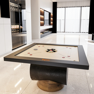 Table de Carrom Cosmo de Luxe Moderne avec Socle – Table de Jeu d'Intérieur Haut de Gamme pour la Maison et les Clubs - Product Image 1