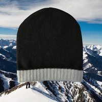 Gorro de Cachemira de doble cara para mujer, tejido a mano, ropa de invierno, elegante, cálido, cómodo, colores claros sólidos, tamaño libre, 100%