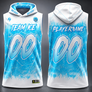 Custom Match Day Flag Football Jersey Hooded Sleeveless Lightweight Breathable Sublimated Team Game Shirt Adult Unisex - Product Image 1