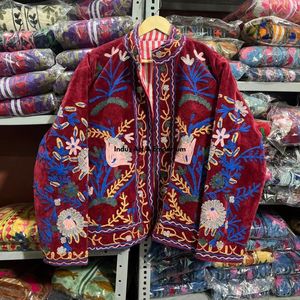 Indian Handmade Suzani Cotton Jacket Hand Embroidered Short Jacket Unisex Coat Handmade Suzani Short Jacket - Product Image 6