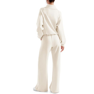 2025 Best-Selling Women's Solid Crop Track Suits <b>Set</b> Breathable Eco-Friendly Quick Dry Casual Knitting Fabric Washed outfit - Product Image 1