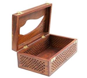 Wooden <b>Tissue</b> Napkin <b>Holder</b> Box Compact Stylish Storage Case For Dining Table <b>Kitchen</b> Home Office Cafe Hotel And Restaurant Use - Product Image 4