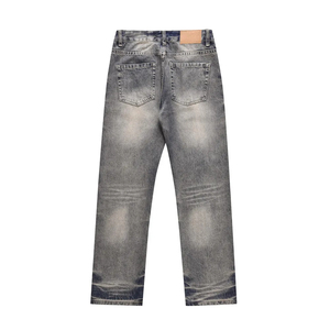 Jeans de Mezclilla Lavados Estilo Urbano para Hombre, Última Colección, Pantalones Holgados Casuales de Corte Recto, Estilo Hip Hop Urbano, Tallas Grandes - Product Image 2