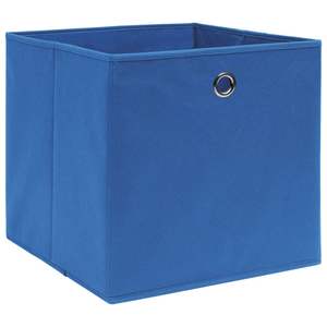 Juego de 4 Cajas de Almacenamiento Decorativas de Tela No Tejida 100% Poliéster Azul - Product Image 2