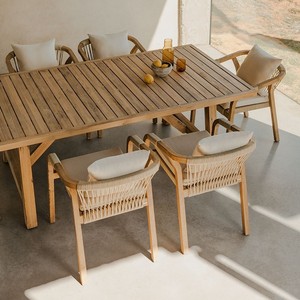 Table à manger ronde en bois de manguier Vandana Hexa Sierra - Product Image 2